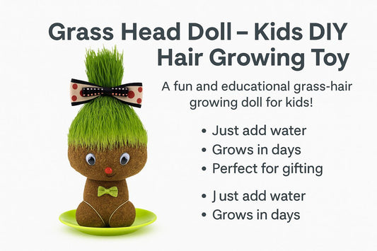 Grass Head Doll  Kids DIY Hair Growing Toy